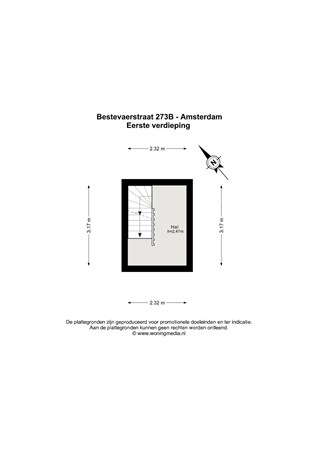 Floor plan - Bestevâerstraat 273B, 1055 TP Amsterdam 